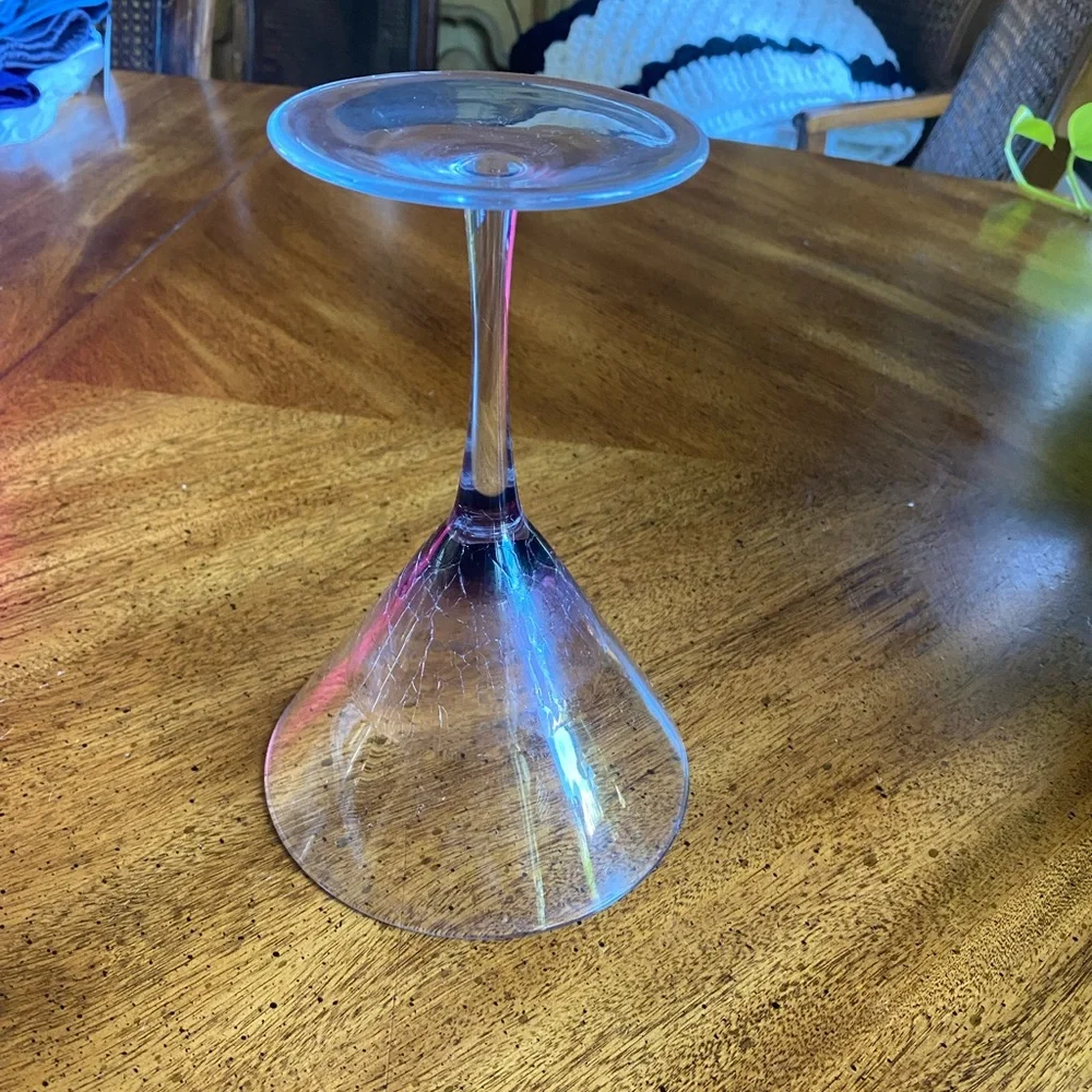 Pier 1 Purple Crackle Martini Glass
